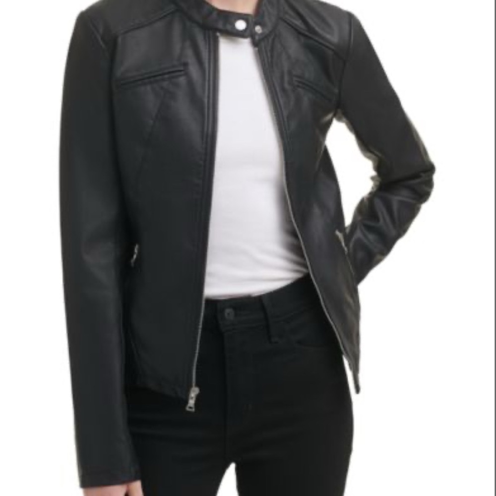 Guess Black Leather Jacket